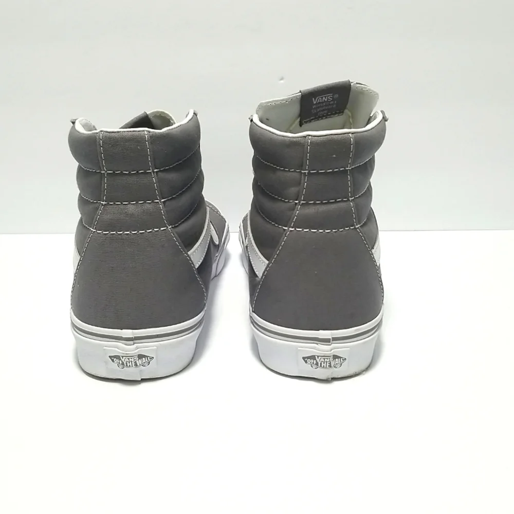 VANS Men's Skateboard Shoe, High Top Grey Canvas Size 10  Off the Wall - Picture 5 of 14